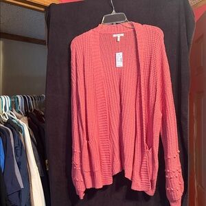 Maurices Coral Open-Front Cardigan
